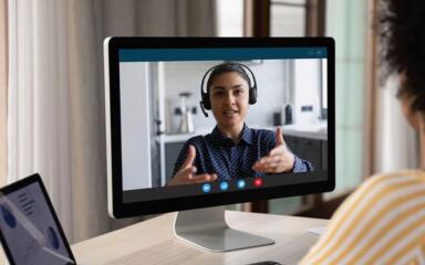 person in virtual meeting